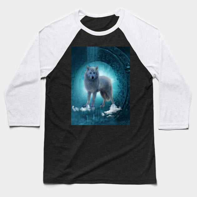 Wonderful white wolf Baseball T-Shirt by Nicky2342